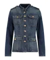 Nili Lotan Military Style Jacket Gold Buttons In Blue