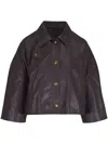 Nili Lotan Ines Leather Jacket In Brown