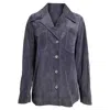 Nili Lotan Buttoned Overshirt Jacket In Violet Suede In Purple