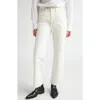 Nili Lotan Calla Straight-leg Ankle Raw-hem Jeans In Cream