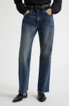 Nili Lotan Calla Straight Leg Raw Hem Jeans In Simon Wash