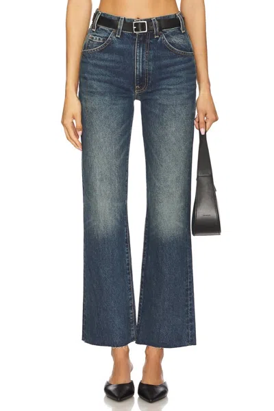 Nili Lotan Calla Straight Leg Trouser Jeans In Simon Wash In Blue