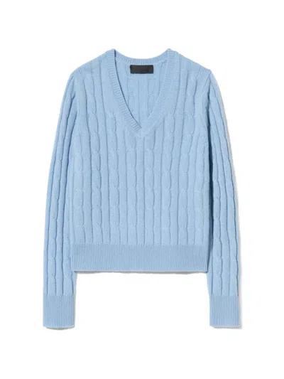 Nili Lotan Camelia Cable-knit Cashmere Sweater In Blue