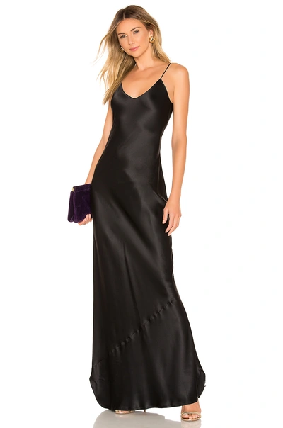 Nili Lotan Cami Silk Satin Slip Dress In Black