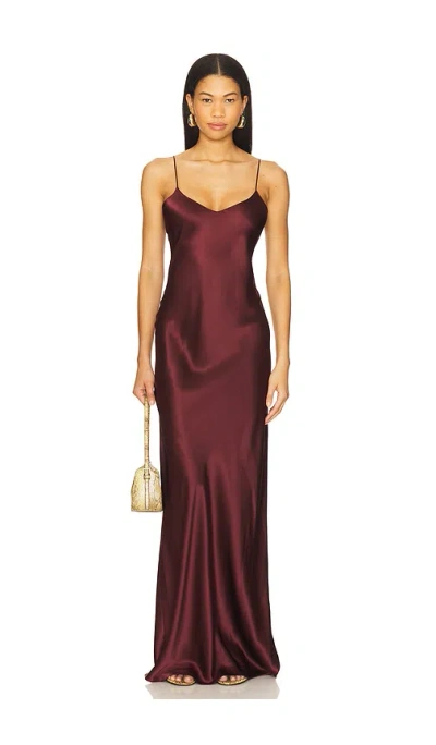 Nili Lotan Cami Gown In Burgundy