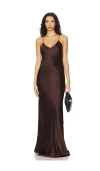 Nili Lotan Cami Bias-cut Silk Gown In Burgundy