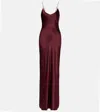 Nili Lotan Cami Silk Charmeuse Gown In Burgundy