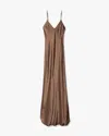Nili Lotan Cami Silk Gown In Brown