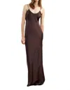 Nili Lotan Cami Bias-cut Silk Gown In Brown