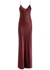 Nili Lotan Cami Silk Gown In Red