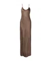 Nili Lotan Cami Spaghetti Strap Gown In Brown