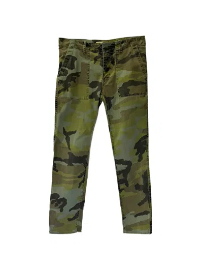 Pre-owned Nili Lotan Camouflage Cotton Cargo Pants In Green