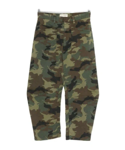 Nili Lotan Shon Camo-print Barrel-leg Ankle Pants In Multi