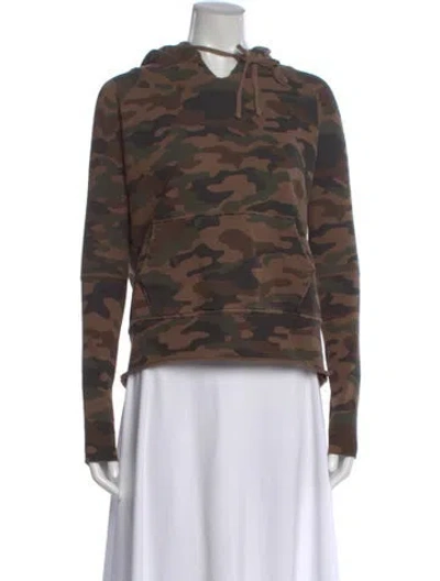 Pre-owned Nili Lotan Camouflage Print Crew Neck Hoodie In Brown