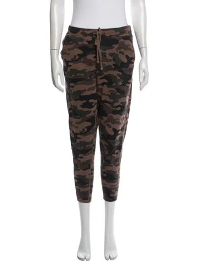 Pre-owned Nili Lotan Camouflage Print Distressed Accents Sweatpants In Black/brown/green