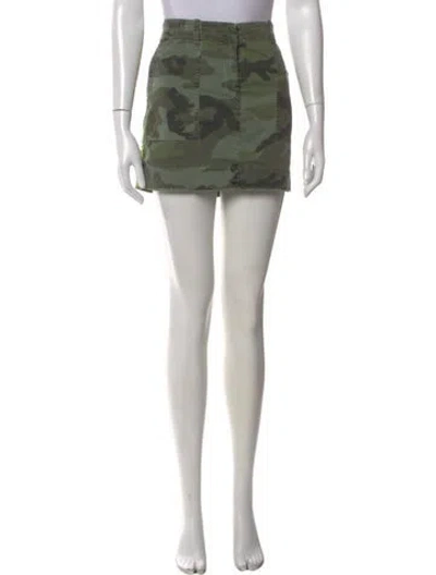 Pre-owned Nili Lotan Camouflage Print Mini Skirt In Green