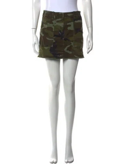 Pre-owned Nili Lotan Camouflage Print Mini Skirt In Green