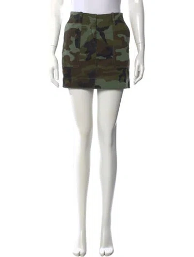 Pre-owned Nili Lotan Camouflage Print Mini Skirt In Neutral