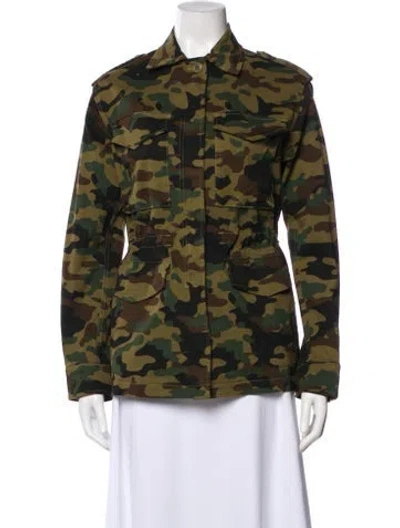 Pre-owned Nili Lotan Camouflage Print Utility Jacket W/ Tags In Green
