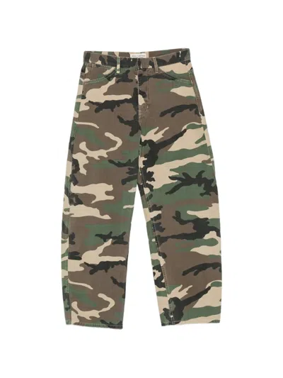 Nili Lotan Camouflage-print Wide-leg Trousers In Green