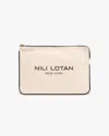 Nili Lotan Canvas Pouch In Brown