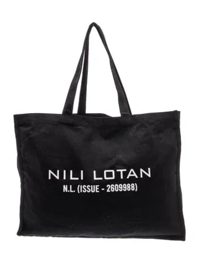 Pre-owned Nili Lotan Canvas Tote In Black