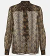 Nili Lotan Gaia Python-print Long-sleeve Silk Slim Shirt In Multicoloured