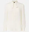 Nili Lotan Angelique Long Tie-neck Silk Blouse In White