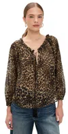 Nili Lotan Carley Silk Blouse Vintage Leopard Print