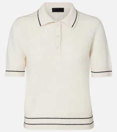 Nili Lotan Carline Cashmere Polo Shirt In White