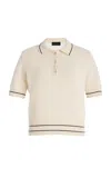 Nili Lotan Carline Cashmere Polo Sweater In White