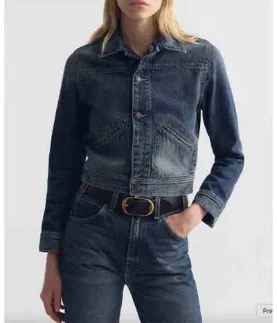 Nili Lotan Carly Denim Jacket In Simon Wash In Blue