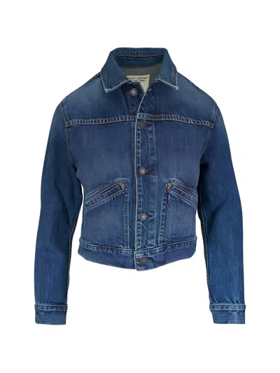Nili Lotan Carly Simon Contrast-stitch Denim Jacket In Blue