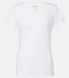 Nili Lotan V-neck Cotton T-shirt In White