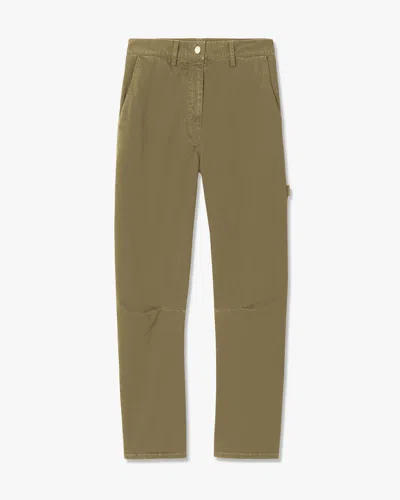Nili Lotan Carpenter Cotton Pant In Green