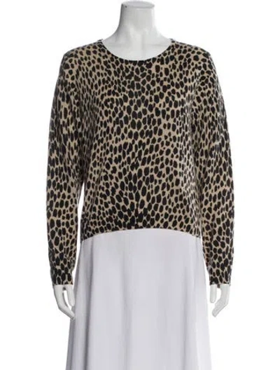 Pre-owned Nili Lotan Cashmere Animal Print Sweater In Multi