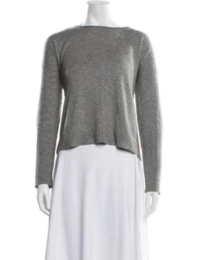 Pre-owned Nili Lotan Cashmere Bateau Neckline Sweater In Grey