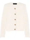 Nili Lotan Harry Open-knit Cashmere Cardigan In Weiss