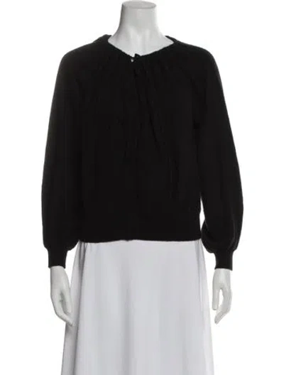 Pre-owned Nili Lotan Cashmere Crew Neck Sweater In Black