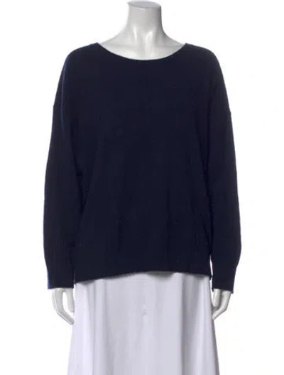 Pre-owned Nili Lotan Cashmere Crew Neck Sweater In Blue