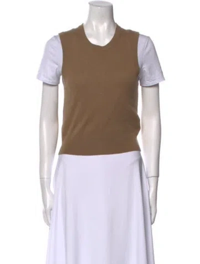 Pre-owned Nili Lotan Cashmere Crew Neck Sweater In Brown
