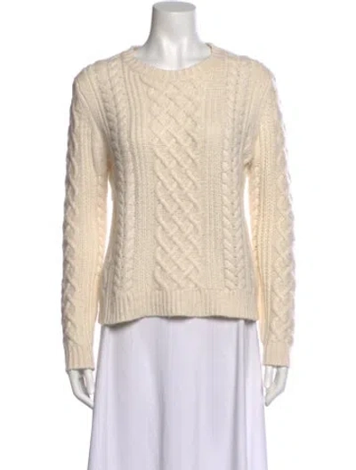 Pre-owned Nili Lotan Cashmere Crew Neck Sweater In Neutral
