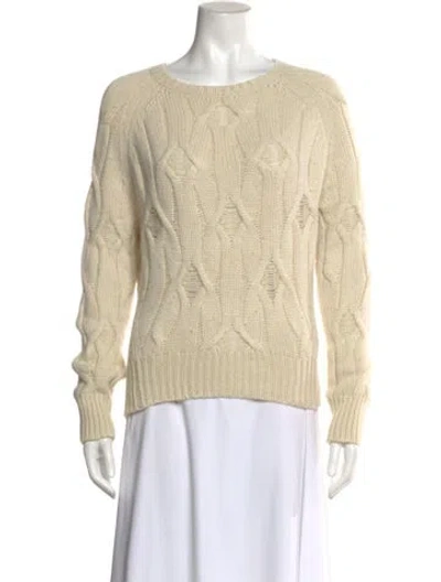 Pre-owned Nili Lotan Cashmere Crew Neck Sweater In Neutral