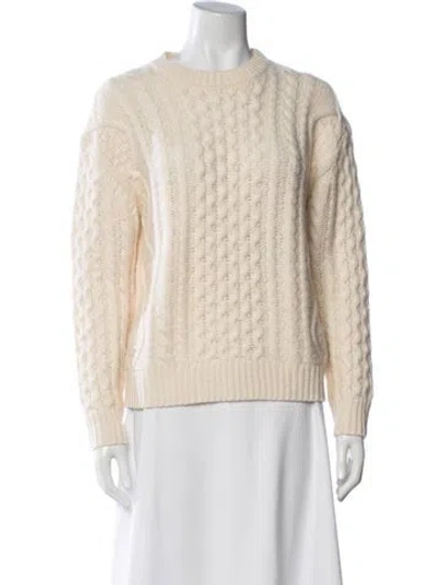 Pre-owned Nili Lotan Cashmere Crew Neck Sweater In Neutrals