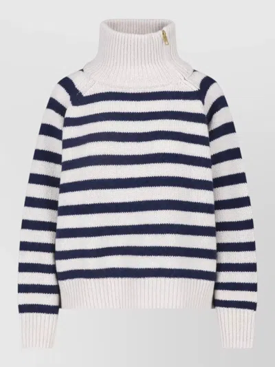 Nili Lotan Cream Raelyn Striped Cashmere Turtleneck Sweater In Multi
