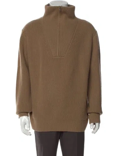 Pre-owned Nili Lotan Cashmere Mock Neck Pullover In Neutral