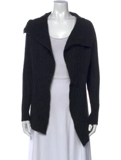 Pre-owned Nili Lotan Cashmere Open Front Sweater In Black
