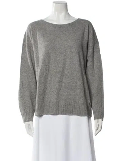 Pre-owned Nili Lotan Cashmere Scoop Neck Sweater In Gray
