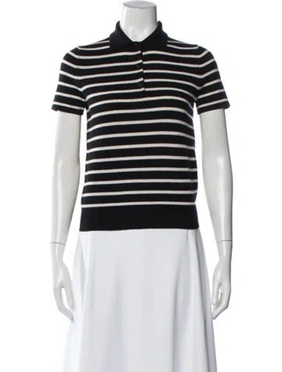 Pre-owned Nili Lotan Cashmere Striped Polo In Blue