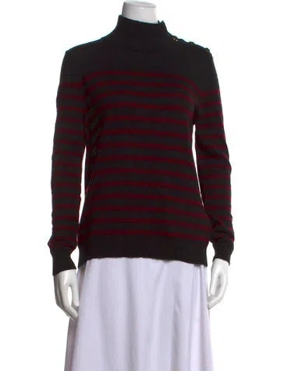 Pre-owned Nili Lotan Cashmere Striped Sweater In Black